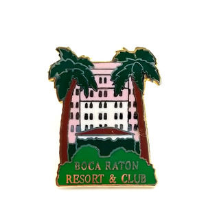 Boca Raton Resort & Club Florida Pin Souvenir Luxury Hotel Pink Palace Palm Tree
